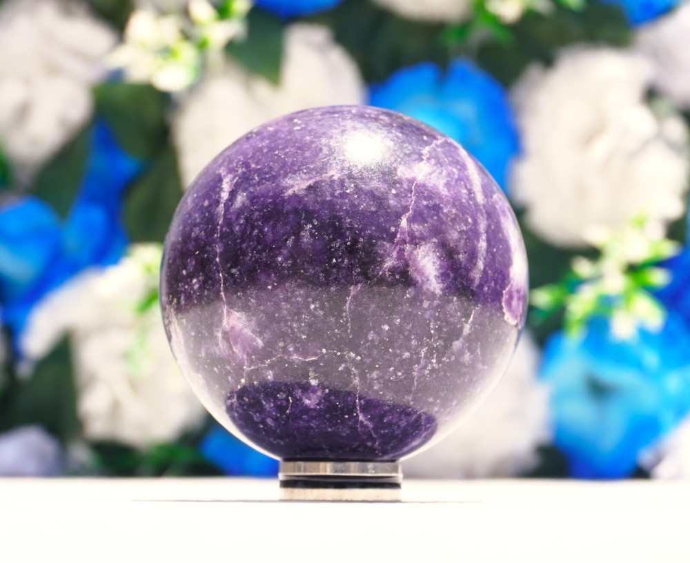 Natural 55MM Lepidolite Stone Metaphysical Sphere Ball