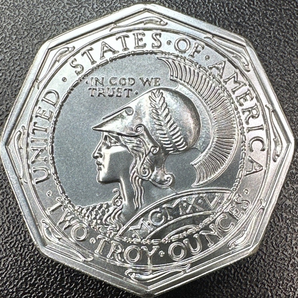 2 Ozt  Panama - Pacific 999 Silver High Relief Octagonal [0975]