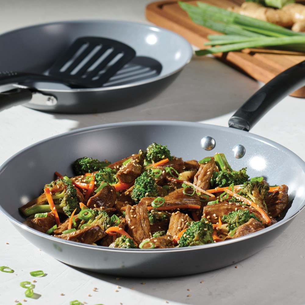 Tramontina PrimaWare Ceramic Gray Saut Pan Set, 2 Piece