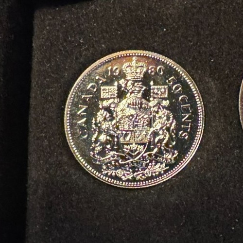 1980 Canada Specimen Double Cent 7 Coin Set Featuring Voyageur $1