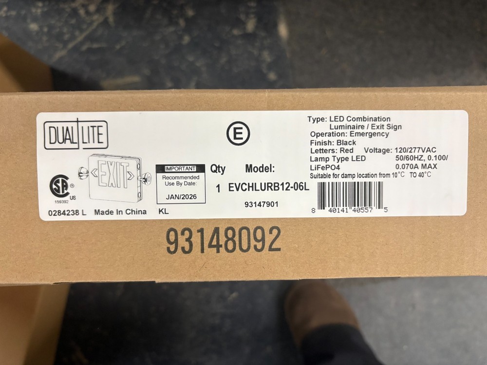 DUAL LITE LED COMBINATION LUMINAIRE/EXIT SIGN # EVCHLURB12-06L