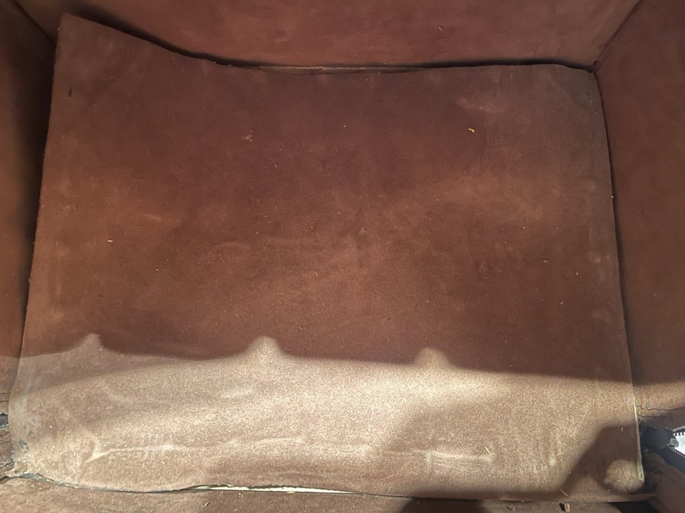 Vintage Tooled Leather Bowling Bag Mexican Aztec Mayan Western - Broken Handle