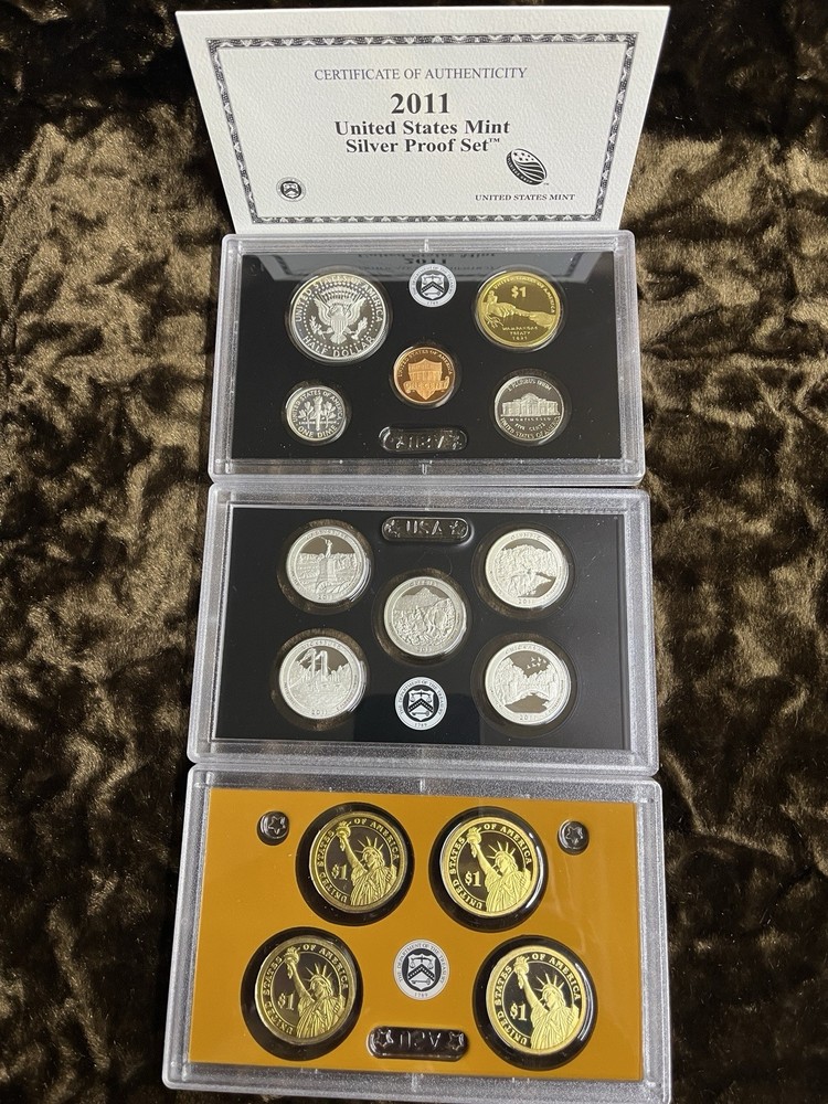 US MINT SILVER PROOF SETS-MIXED LOT OF 8 SETS