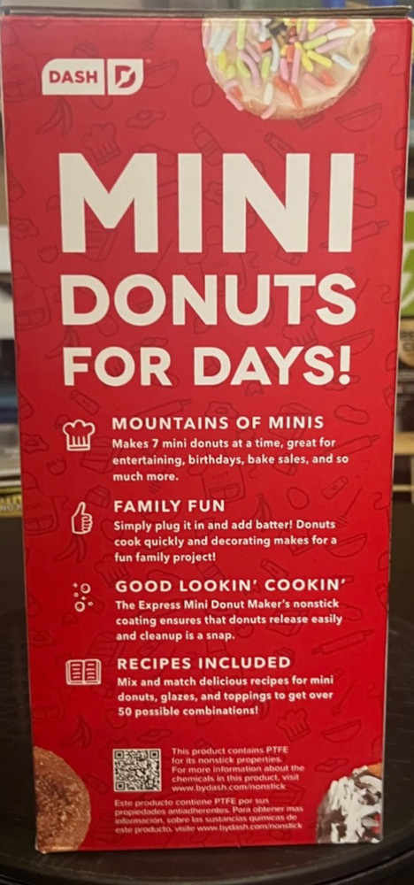 Dash Express Mini Donut Maker – Aqua – 7-Cavity Nonstick Doughnut Maker-NEW!