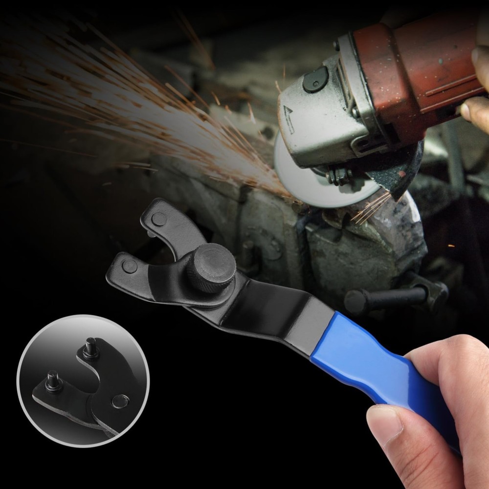 Adjustable Pin Wrench for Angle Grinder Machine,Grinder Spanner ​Wrench Blue