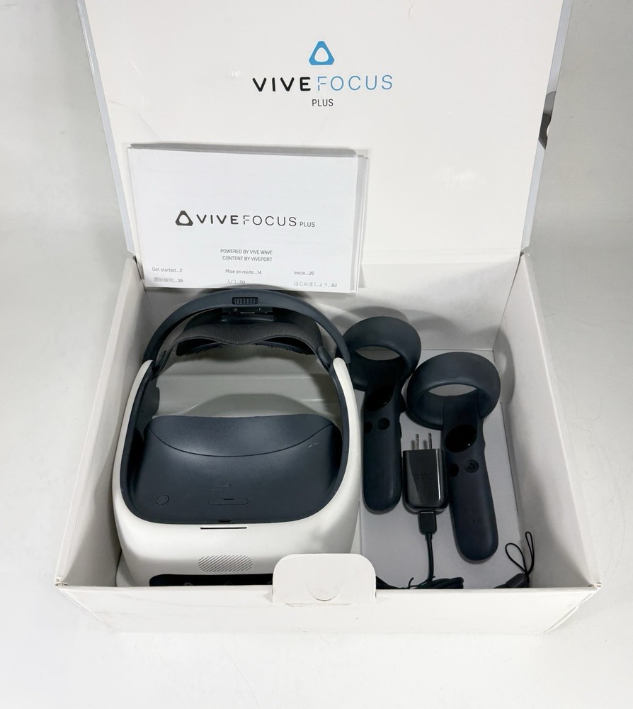 HTC Vive Focus Plus VR Headset with Controllers in Box - WORKING