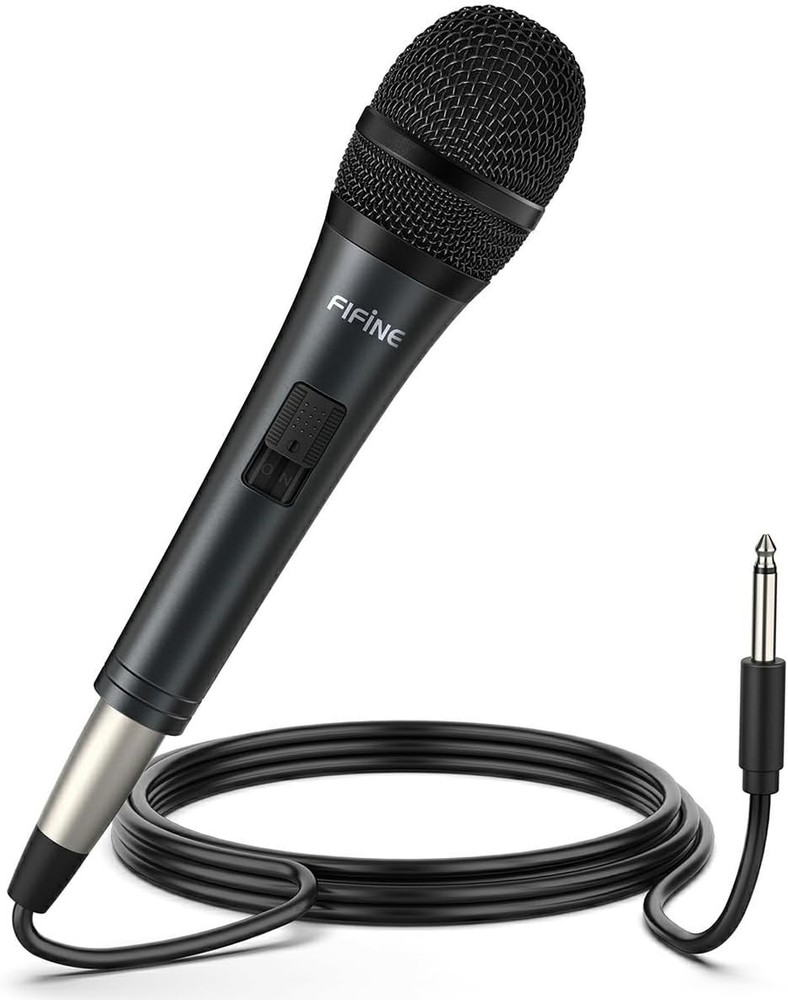 Professional 6.35mm Wired Vocal Microphone with Rugged Design & Audio Control