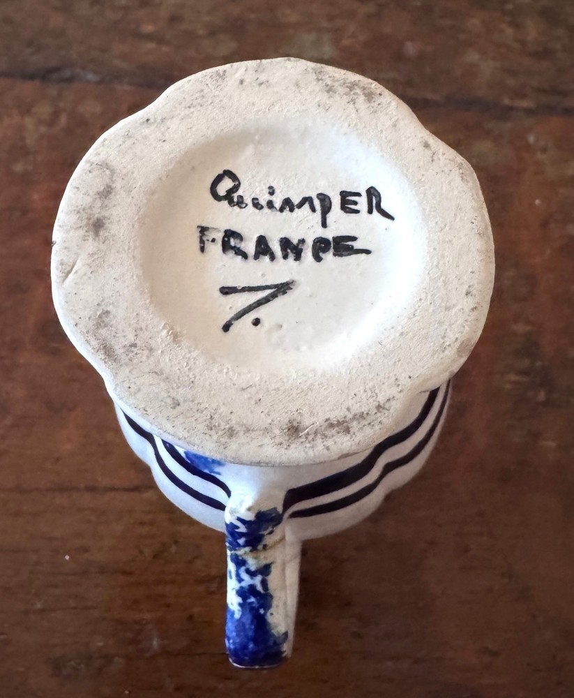 Early Quimper Covered Mustard Pot