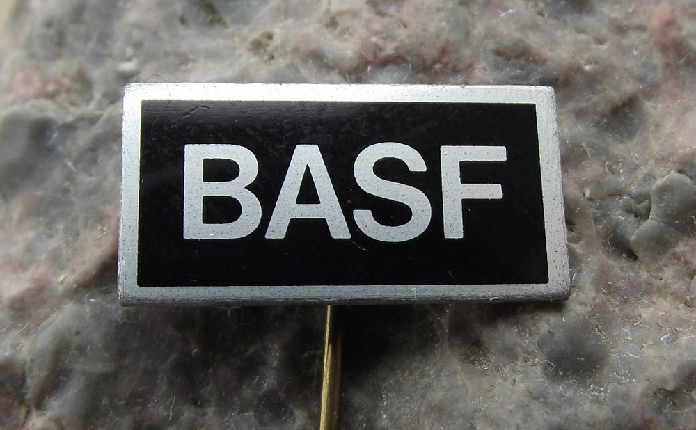 BASF German Vintage Computer Mainframe Consumer Electronics Technology Pin Badge