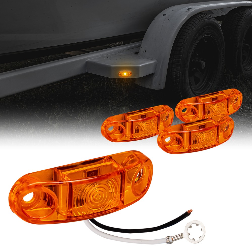 4pc 2.5" Amber LED Side Marker Light for Trailers DOT FMVSS 108 SAE P2