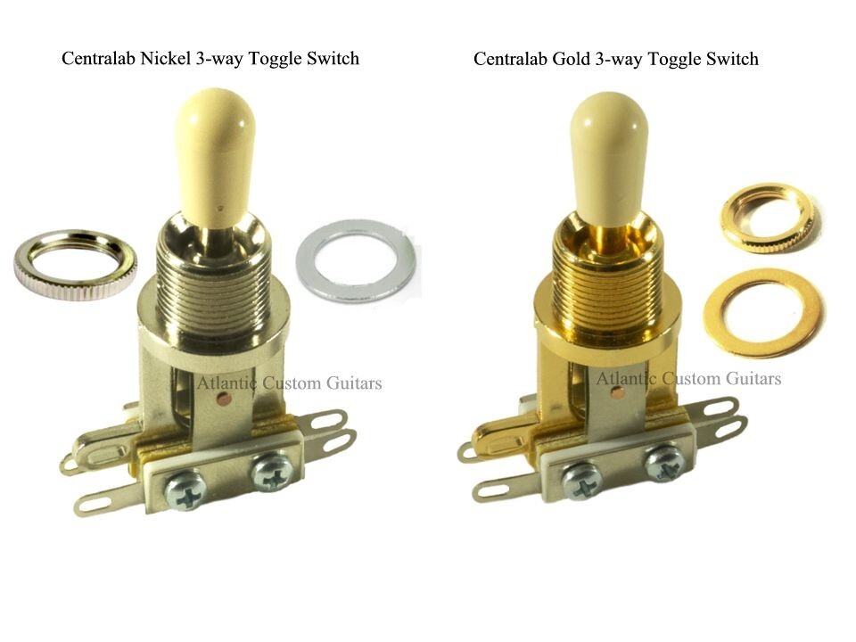 Centralab® 3 Way Short Toggle Switch Nickel or Gold