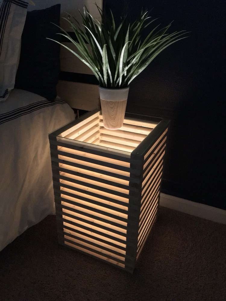Stacked nightstand, End Table, Lighted Table, Bedside Table
