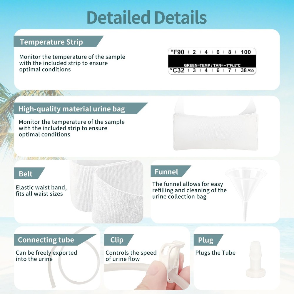 Reusable Urine Test Kit Adjustable Belt