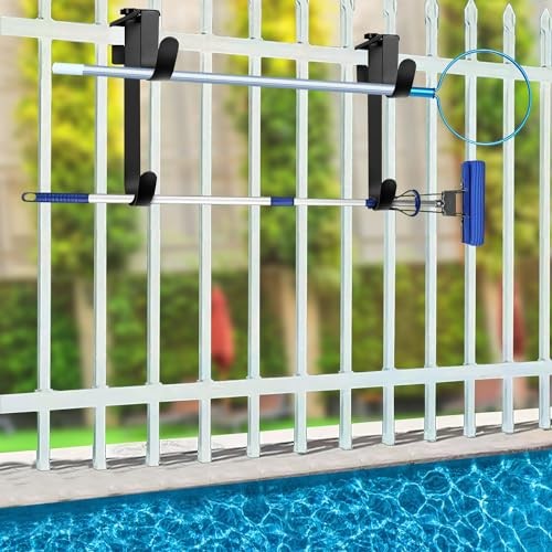 Pcs Double Pool Fence Hooks for Pool Equipment, Adjustable 2 Black-2 Hooks