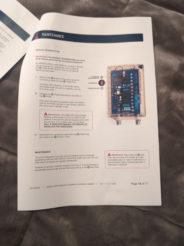 NEW JVIS USA MicroHeat 6-13 Electric Underfloor Hydronic Heater. 240V 1ph 60 HZ