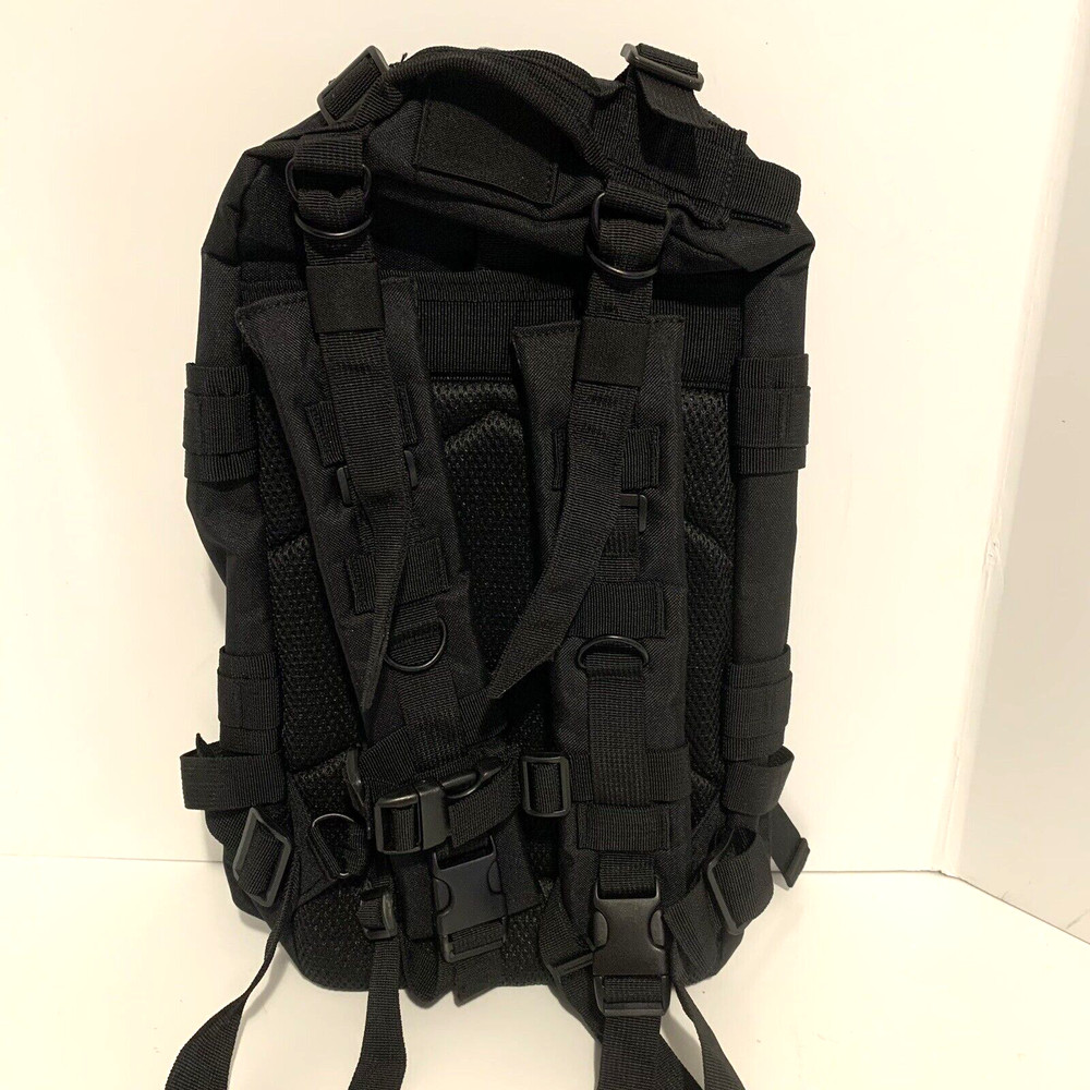 M48 OPS Black Tactical Backpack Bug Out Rucksack Hiking Travel Range Zip Bag