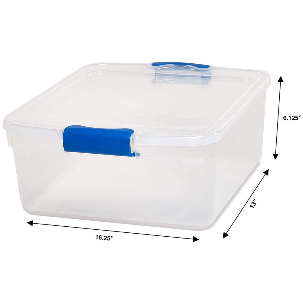 Homz 15.5 Quart Clear Plastic Stackable Storage Containers, 4 Pack (Open Box)