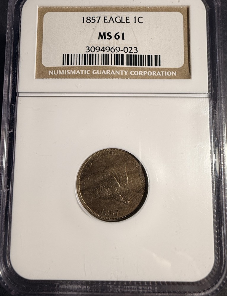 1857 Flying Eagle Cent, MS61 NGC (16016)