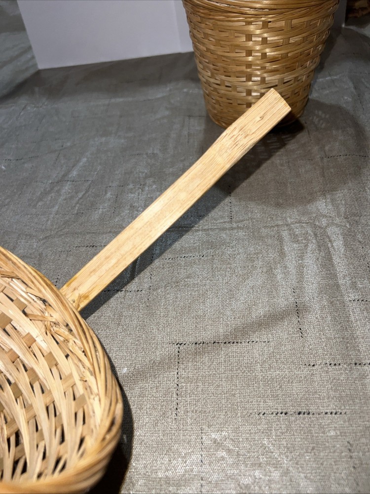 Boho Baskets Wall Hanging Set 2 Stick Decor