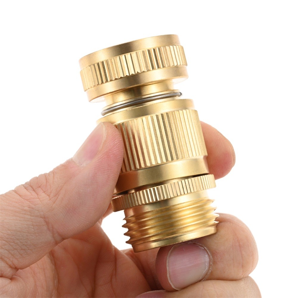 2Pack Garden Hose Quick Connector Solid Brass 3/4 inch GHT Quick Connect Release