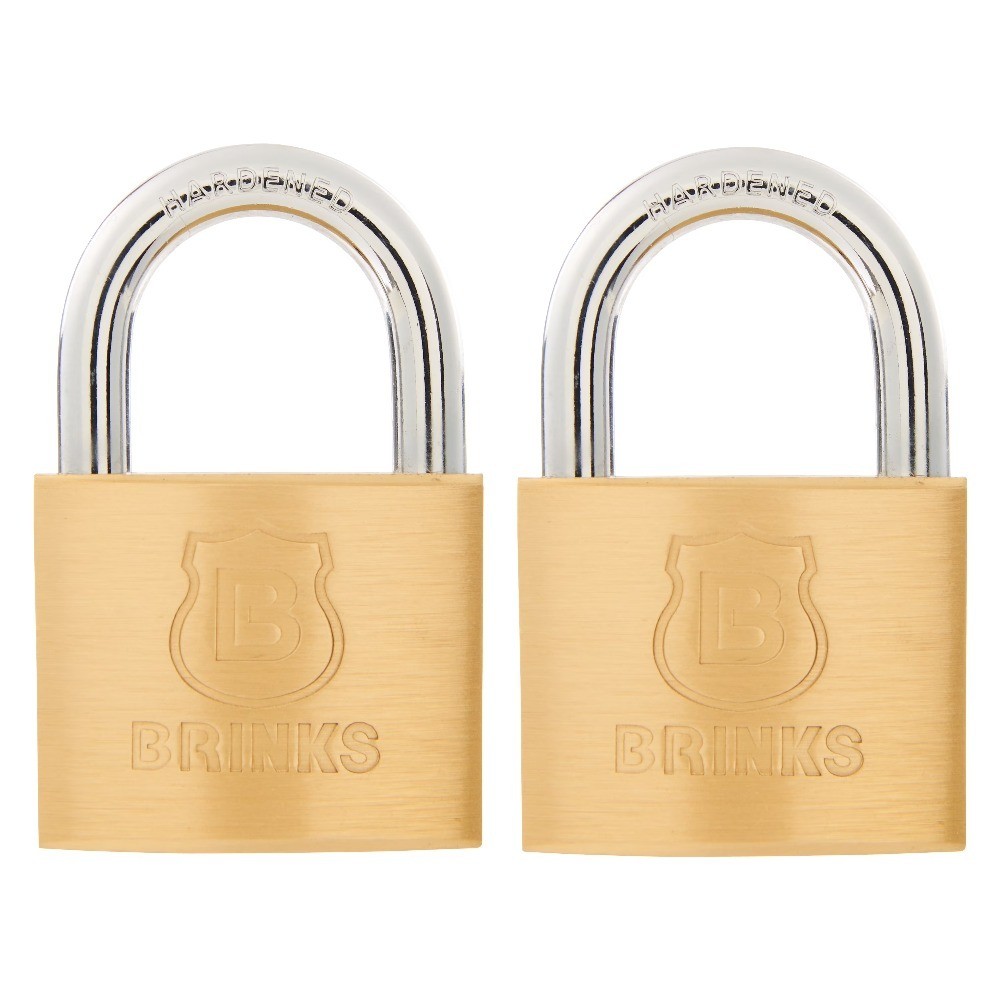 40mm Solid Brass Keyed Padlock 7/8 Inch Shackle Heavy Duty Security Lock 2-Pack