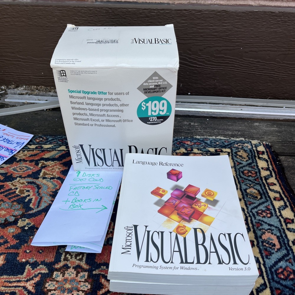 1994 Microsoft Visual Professional Edition + 3 Reference Manuals Lot Software