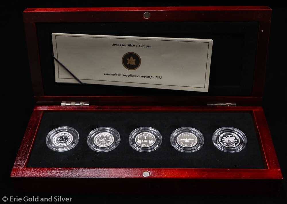 2012 1c Canada Farewell 1-Cent Silver Commemorative 5 Coin Set