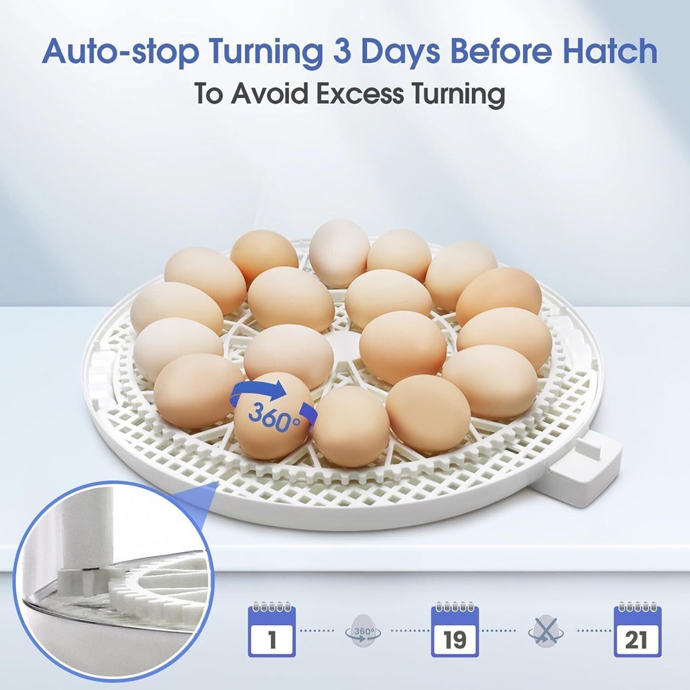 18 Egg Poultry Incubator for Hatching Eggs Chick Automatic Turning &Stop Display