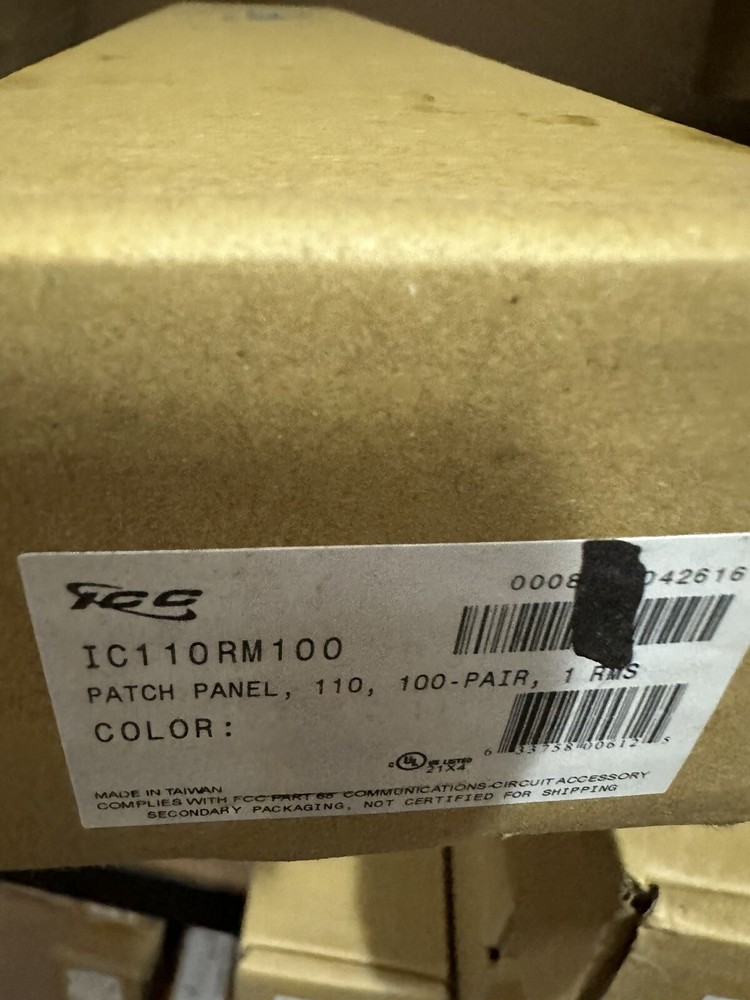 New ICC IC110RM100 PATCH PANEL, 110, 100-PAIR, 1 RMS