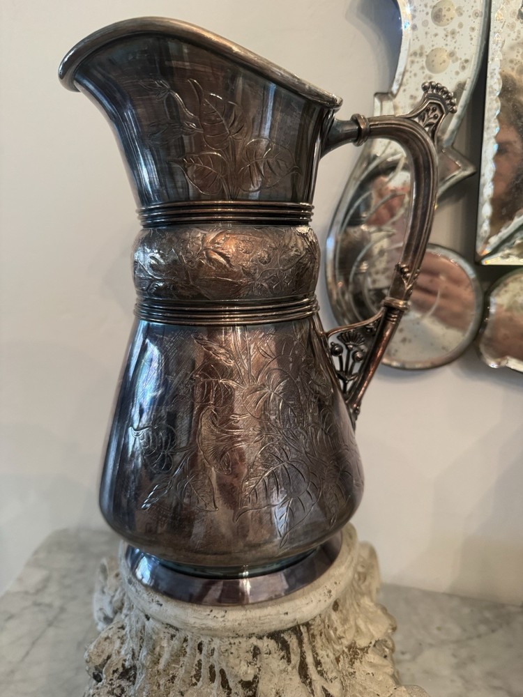 Victorian meridian quadruple silverplate pitcher