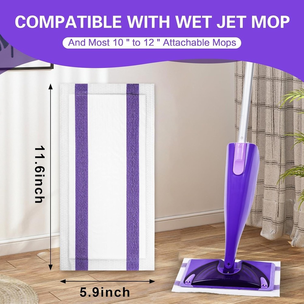 Convenient Disposable Mop Pads, 100 Pack