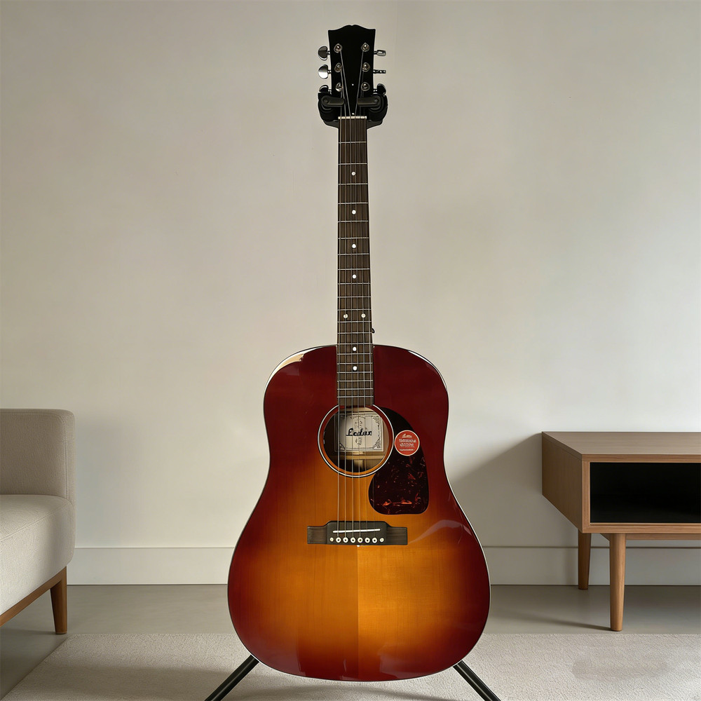 Handmade Acoustic Electric Guitar Solid Spruce top 6 String Mahogany Neck