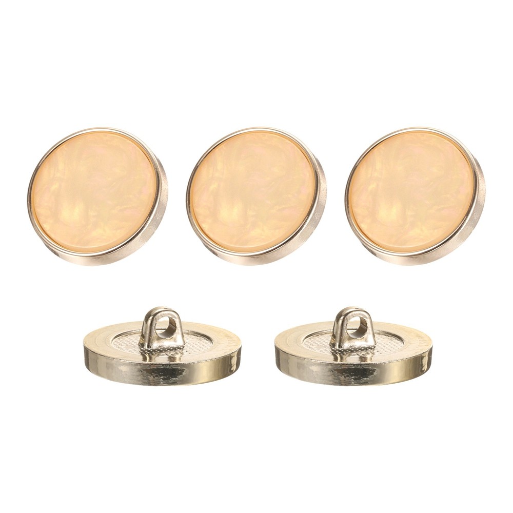 5Pcs Round Button, 23mm/0.9" Resin Decorative Pattern Button, Beige