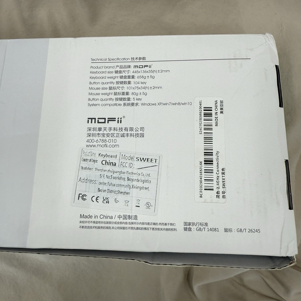Mofii Wireless Keyboard & Mouse Black Grey Number Pad for Computer Laptop