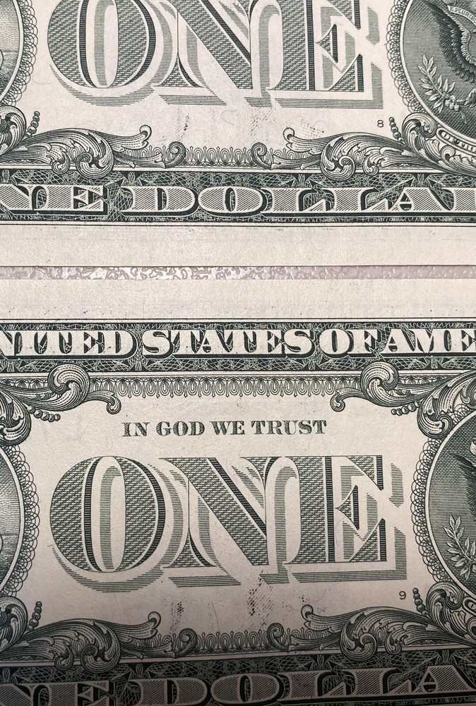 (4) $1 Sequential Bills ERRORS Identical OverInked 7 & Reverse Extra Ink Miscut