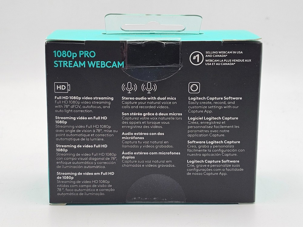 Logitech 1080p Webcam Pro Stream 30fps CIB Complete in Box
