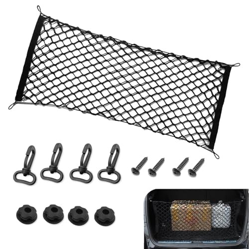 1 PC Car Trunk Luggage Net, Elastic Double-layer Trunk Cargo Net, Adjustable