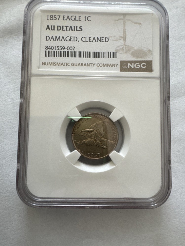 1857 flying eagle cent ngc Almost Uncirculated
