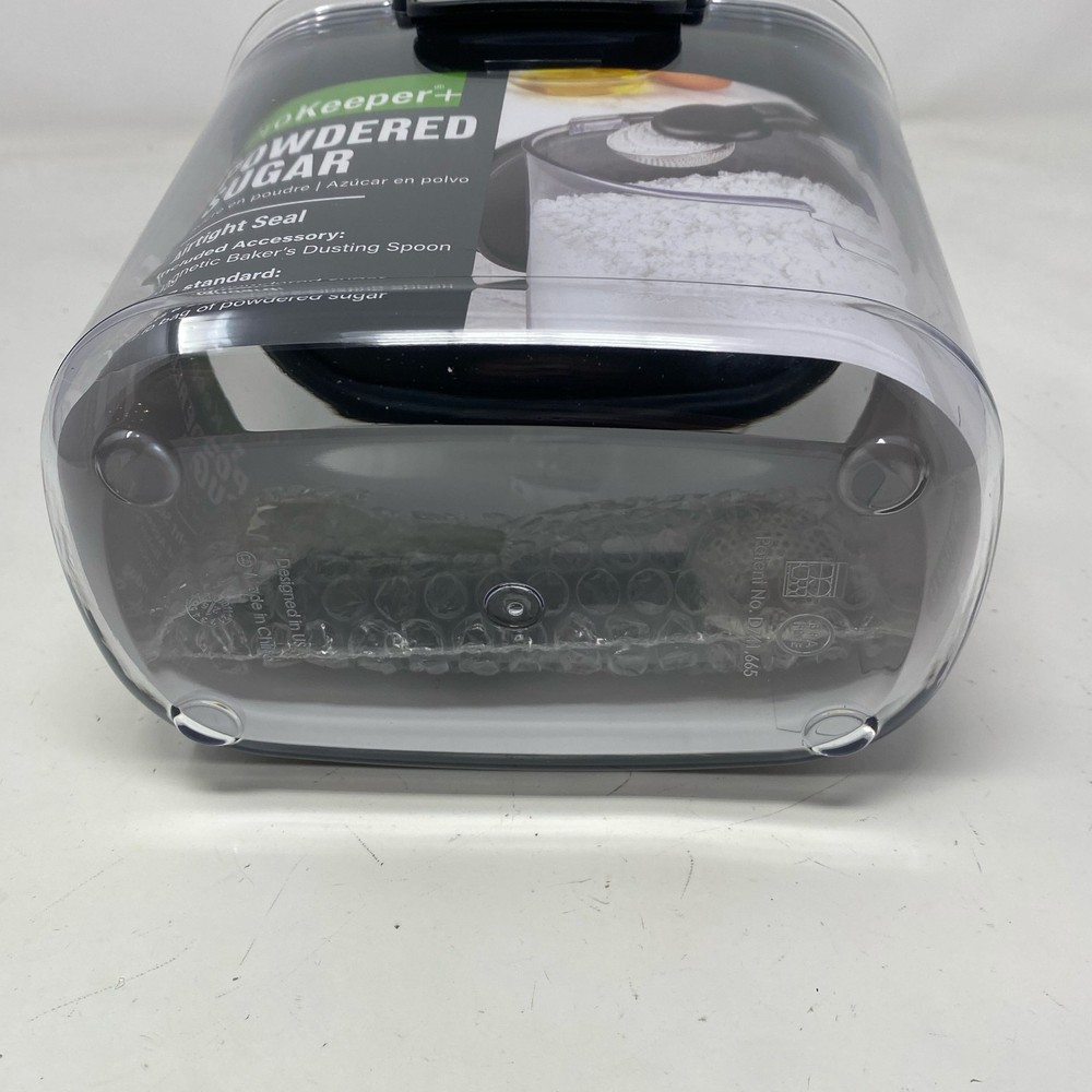 Progressive ProKeeper+ Powdered Sugar Container, Clear/Gray, 2.05 Qt