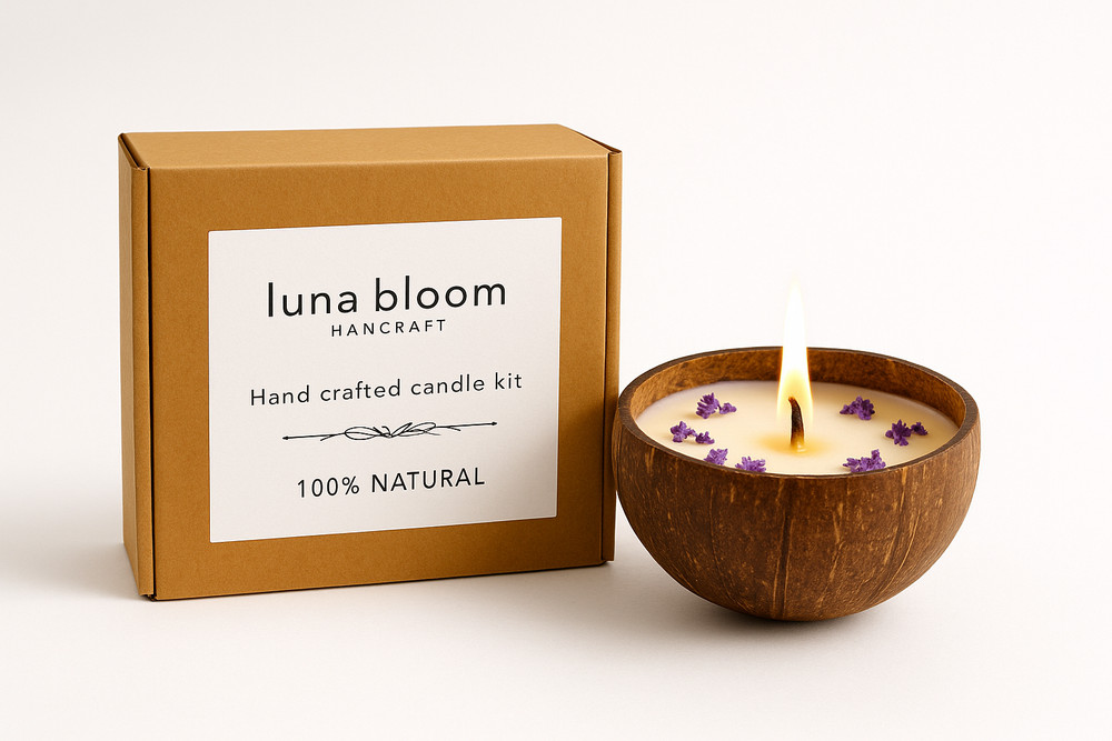 DIY Wax Candle Making Kit | Luna Bloom with organic Coconut Shell