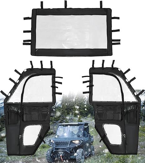 Soft Window Doors and Soft Front Windshield Fit for Ranger 1000 XP 2017-2025 UTV