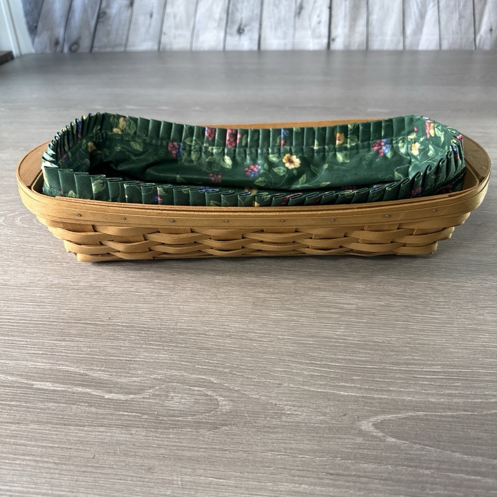 Longaberger 2002 Cracker Host Basket With Floral Liner