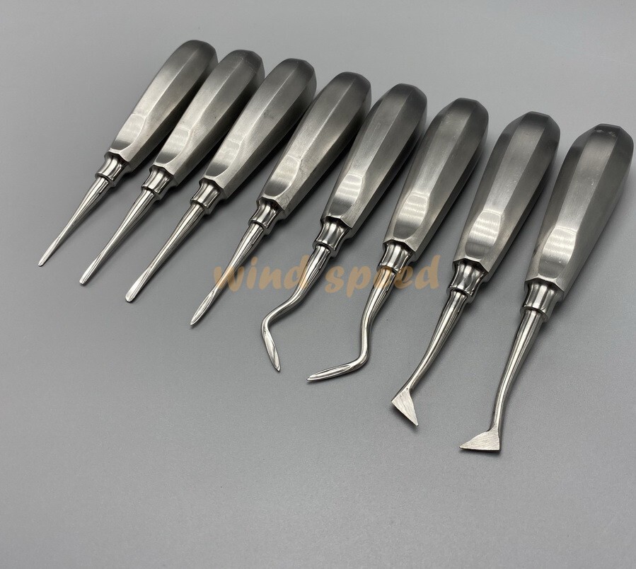 Surgical Tooth Extraction Elevators Surgery Dental Luxation Root Tools 8pcs/Kit