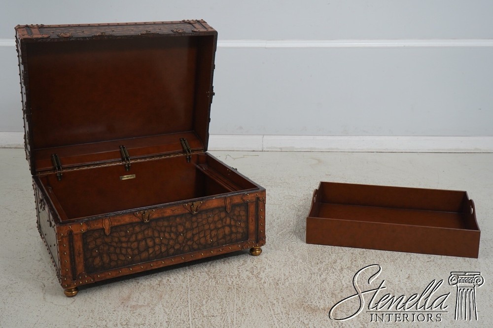 L67479: MAITLAND SMITH Gator Pattern Leather Storage Trunk