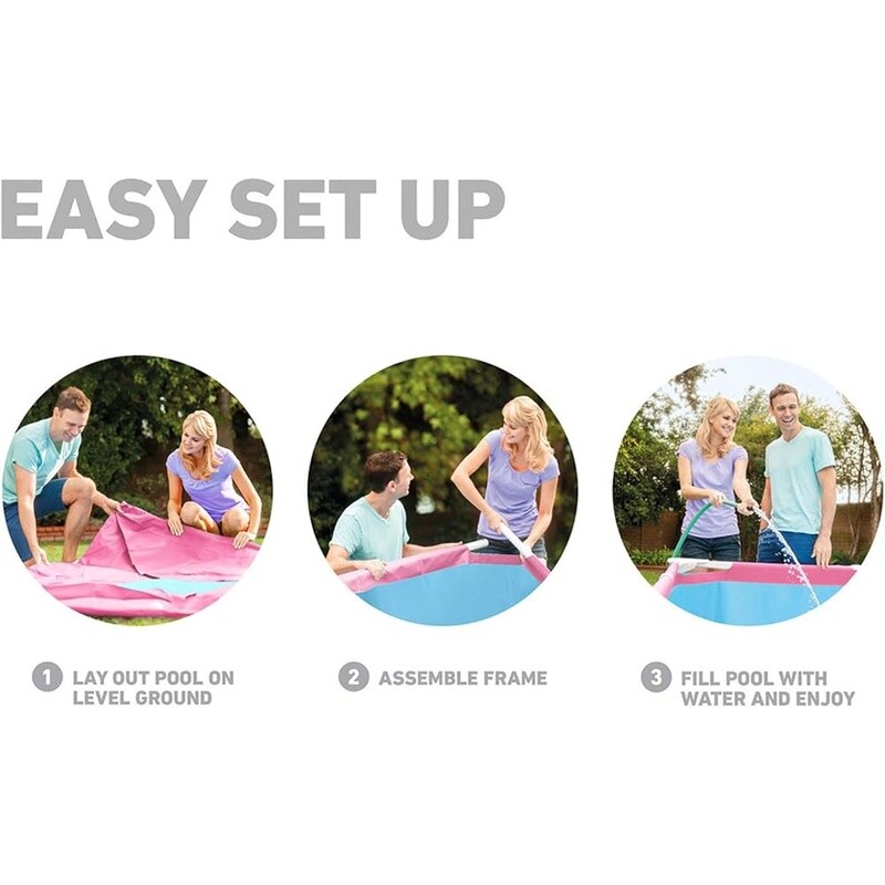 Rectangular Metal Frame Above Ground Pool Easy Setup Puncture Proof Summer Fun