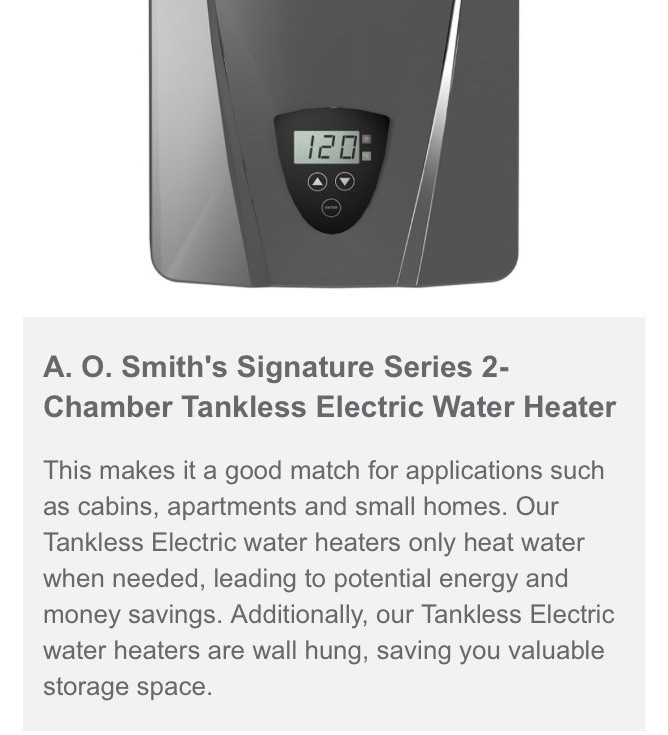 AO Smith Signature Series 240 Volt 18KW 3.5 GPM Tankless Electric Water Heater