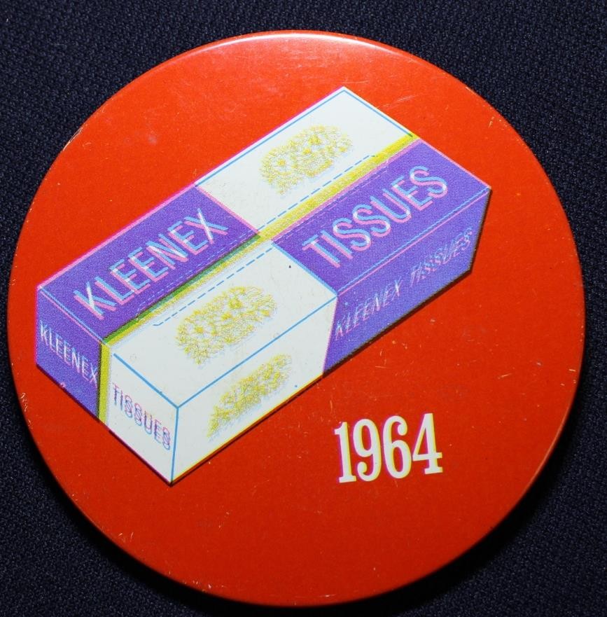 Kleenex Tissue 7 Different 3" Pinbacks Tray14