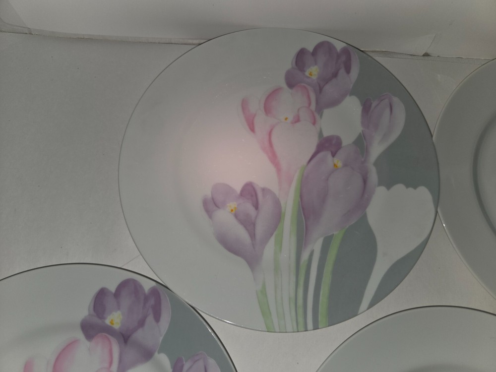 Set of4 Mikasa Spring Crocus Dinner Plates LAB02 10 5/8"