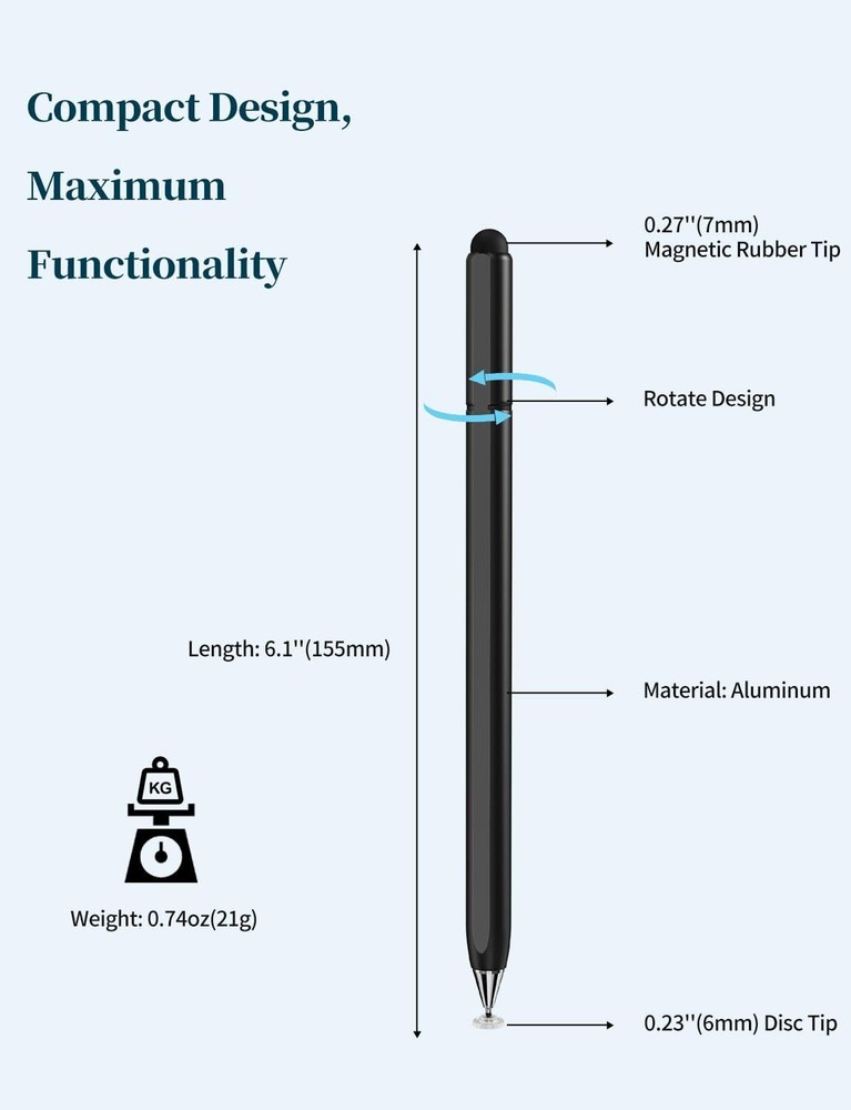 2pcs Universal Stylus Pen, Stylus pen for Apple iPad iPhone Pro Android Tablets