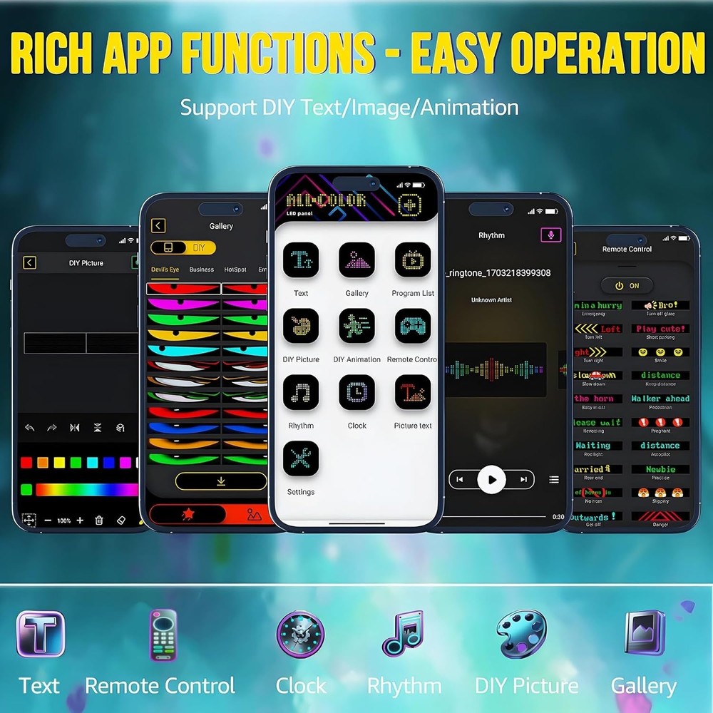 Devil Eyes Light 2PC for Windshield-23.42x4.72IN Programmable LED Eyes [Advan...